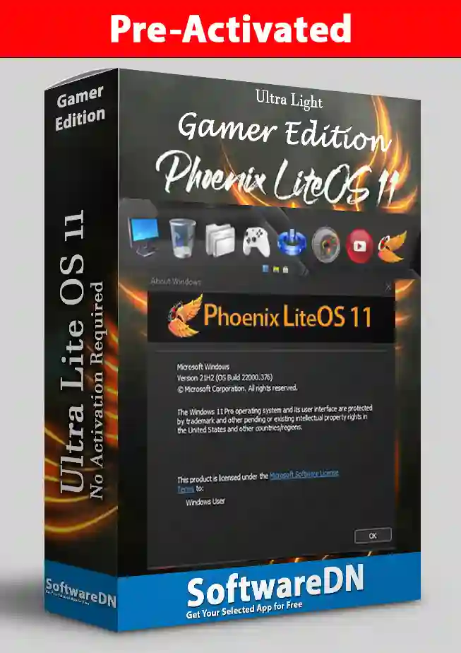 Windows 11 Pro Phoenix Ultra Lite Gaming Edition for Free Pre-Activated