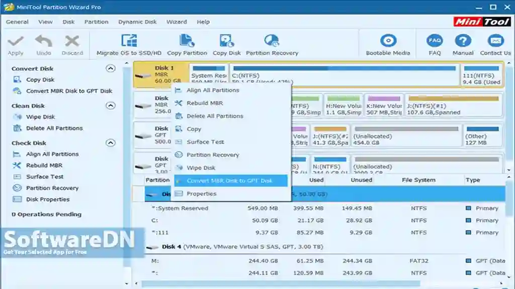 MiniTool Partition Wizard Technician,  Portable Free Download - SoftwareDN